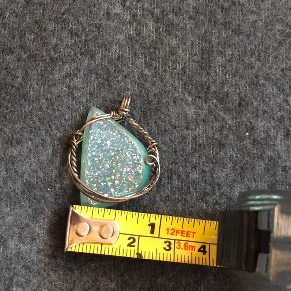 Light Blue Druzy Pendant - Picture 10 of 12